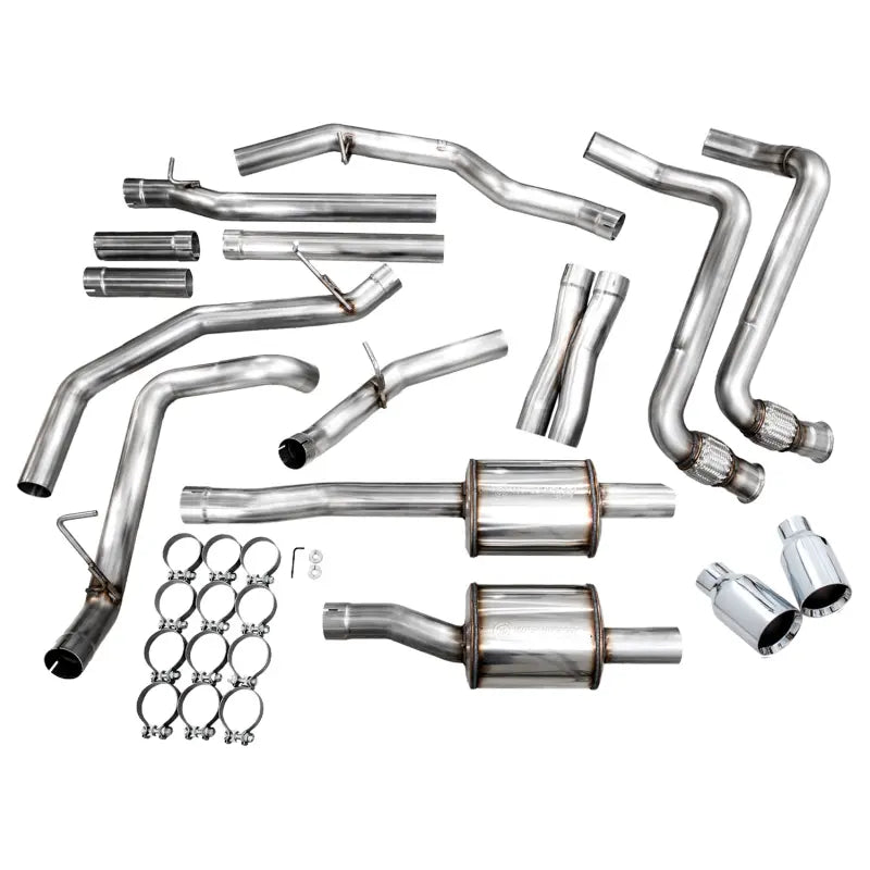 AWE 25+ RAM 1500 3.0TT 0FG Catback Touring Exhaust - Chrome Silver Tips NP Motorsports