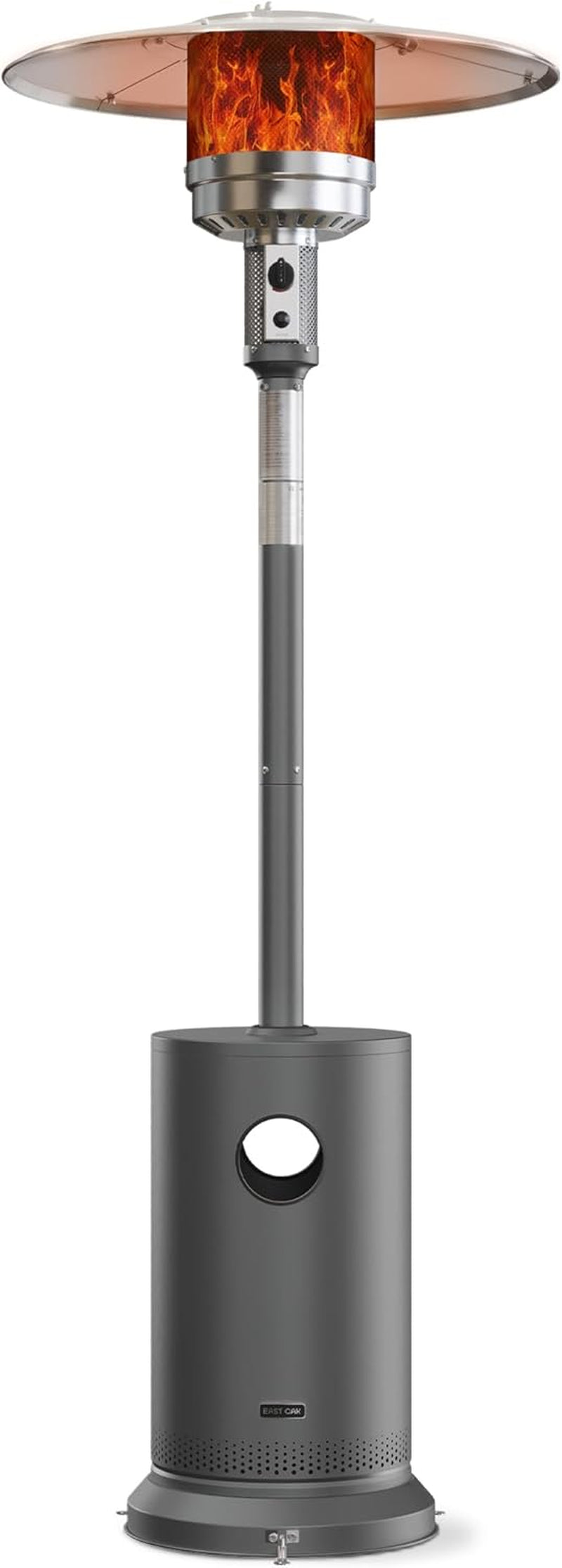 48,000 BTU Patio Heater for Outdoor Use with round Table Design, Double-Layer Stainless Steel Burner and Wheels, Outdoor Patio Heater for Home and Commercial, Gray, 31.9 X 31.9 X 86.6 Inches ShipItFurniture