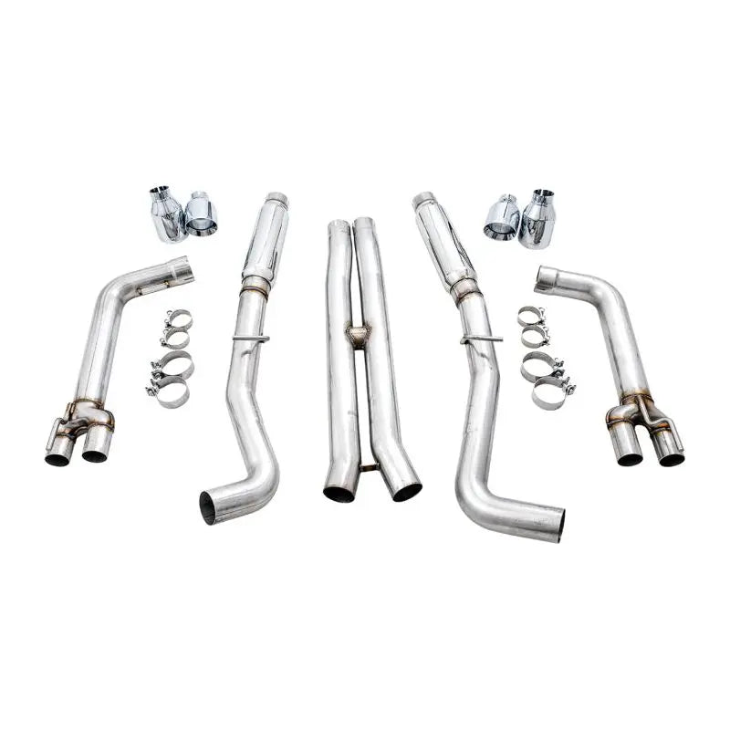 AWE Tuning 2015+ Dodge Challenger 6.4L/6.2L SC Track Edition Exhaust - Quad Chrome Silver Tips NP Motorsports