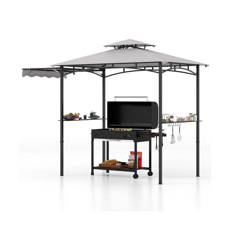 11 X 5 FT Grill Gazebo with Side Awning and Double-Tiered Top ShipItFurniture