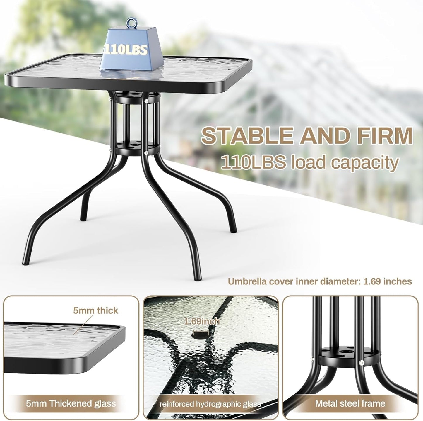 Outdoor Patio Dining Set with Metal Table and Chairs ShipItFurniture
