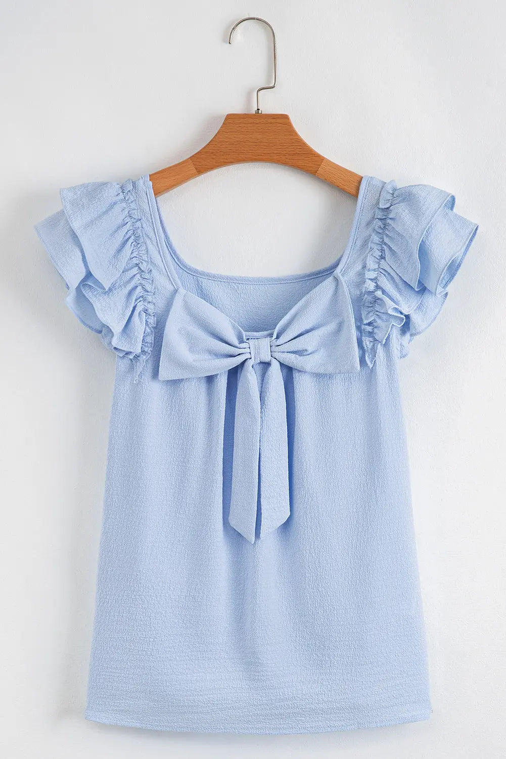 Katelyn Textured Bow Knot Blouse Threaded Pear