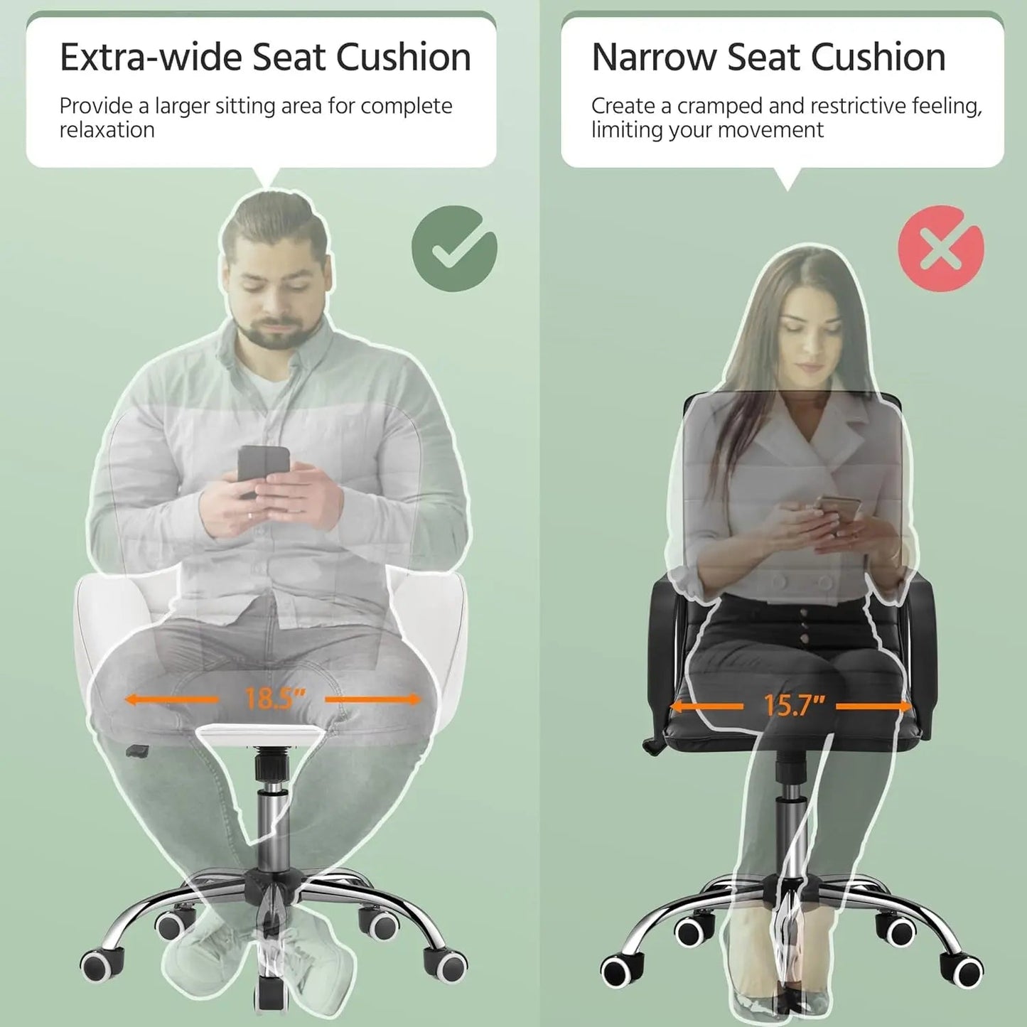 Ergonomic Faux Leather Office Chair White Adjustable - Get it from Bo