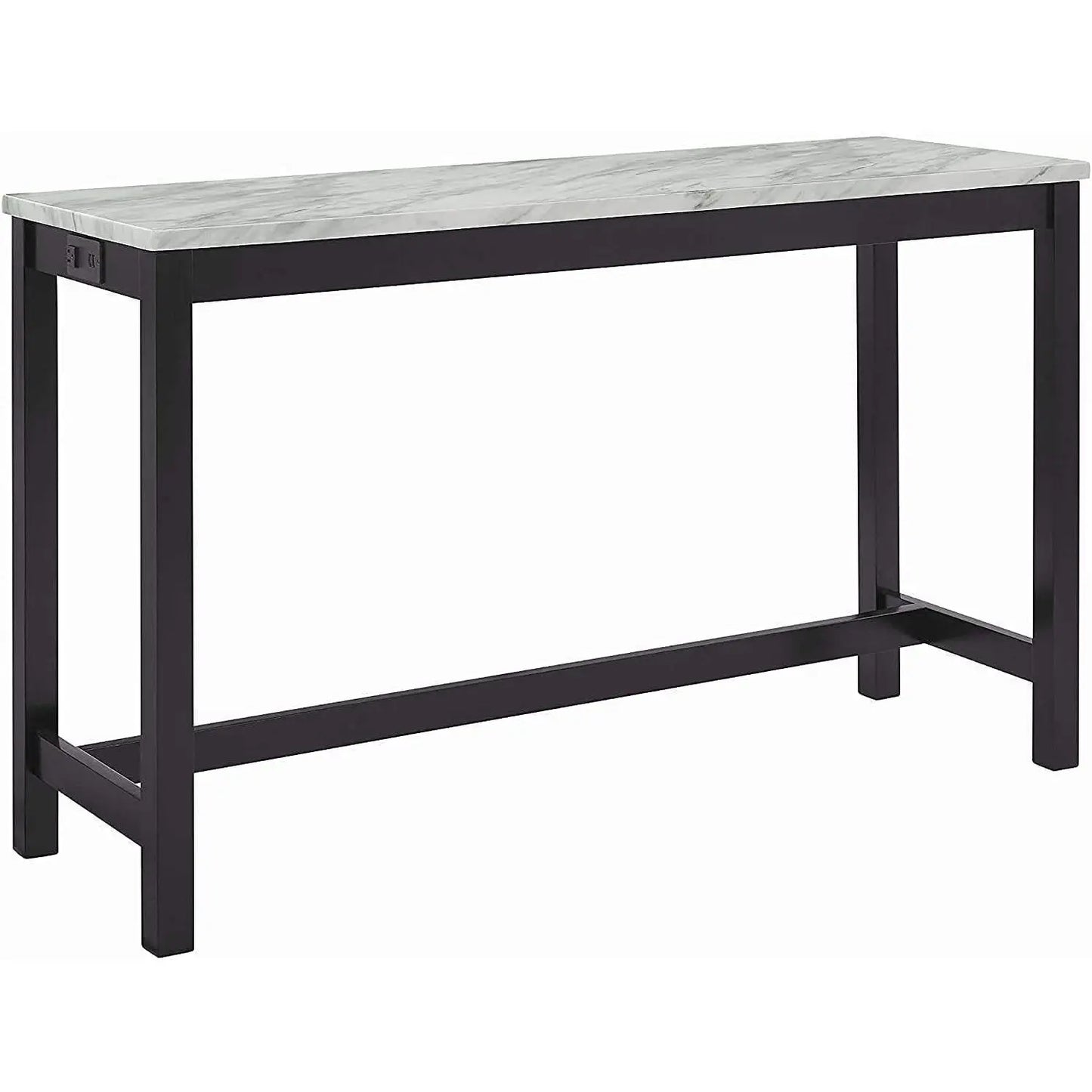 Blue Velvet Bar Table Set With 3 Stools Faux Marble Top ShipItFurniture
