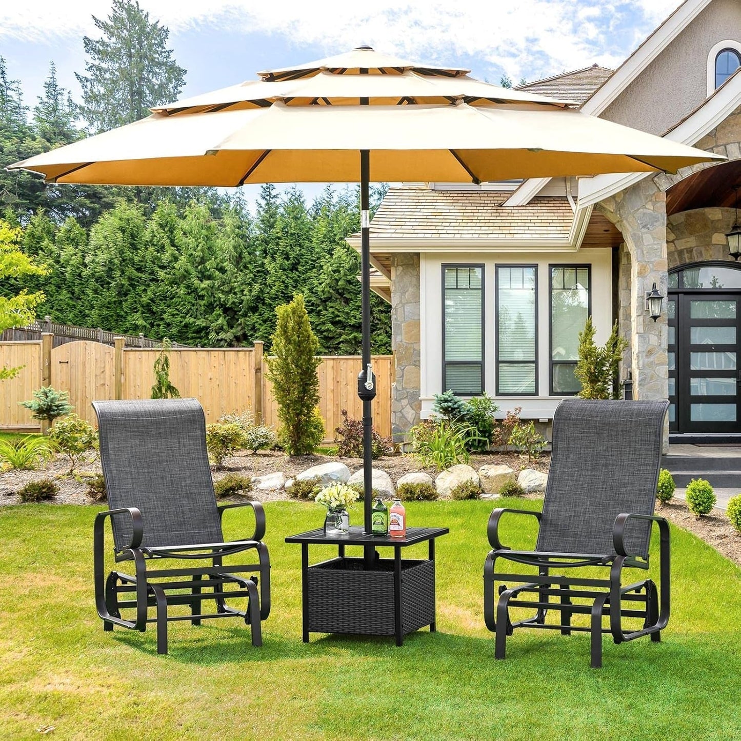 Outdoor Patio Glider Chairs with Breathable Sling Fabric ShipItFurniture
