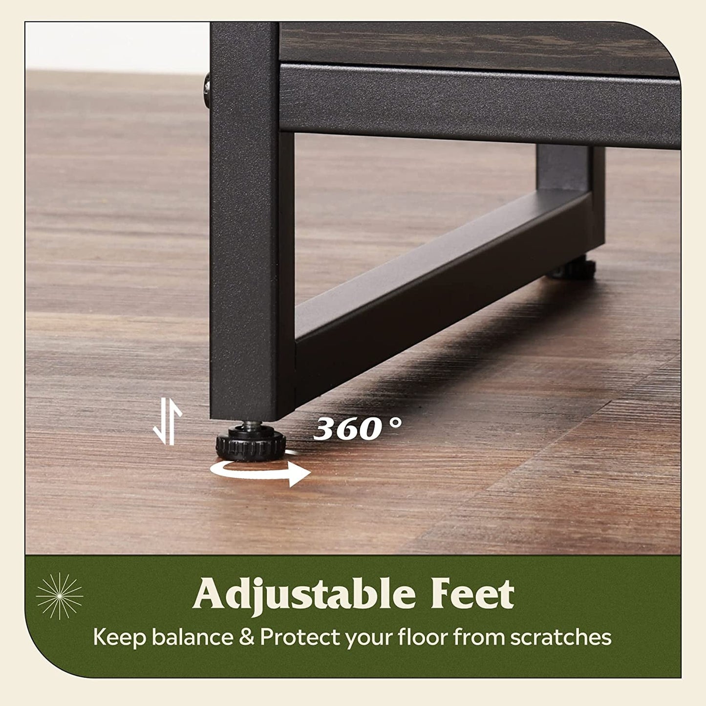 55 Inch TV Stand With Storage Console Industrial Farmhouse ShipItFurniture