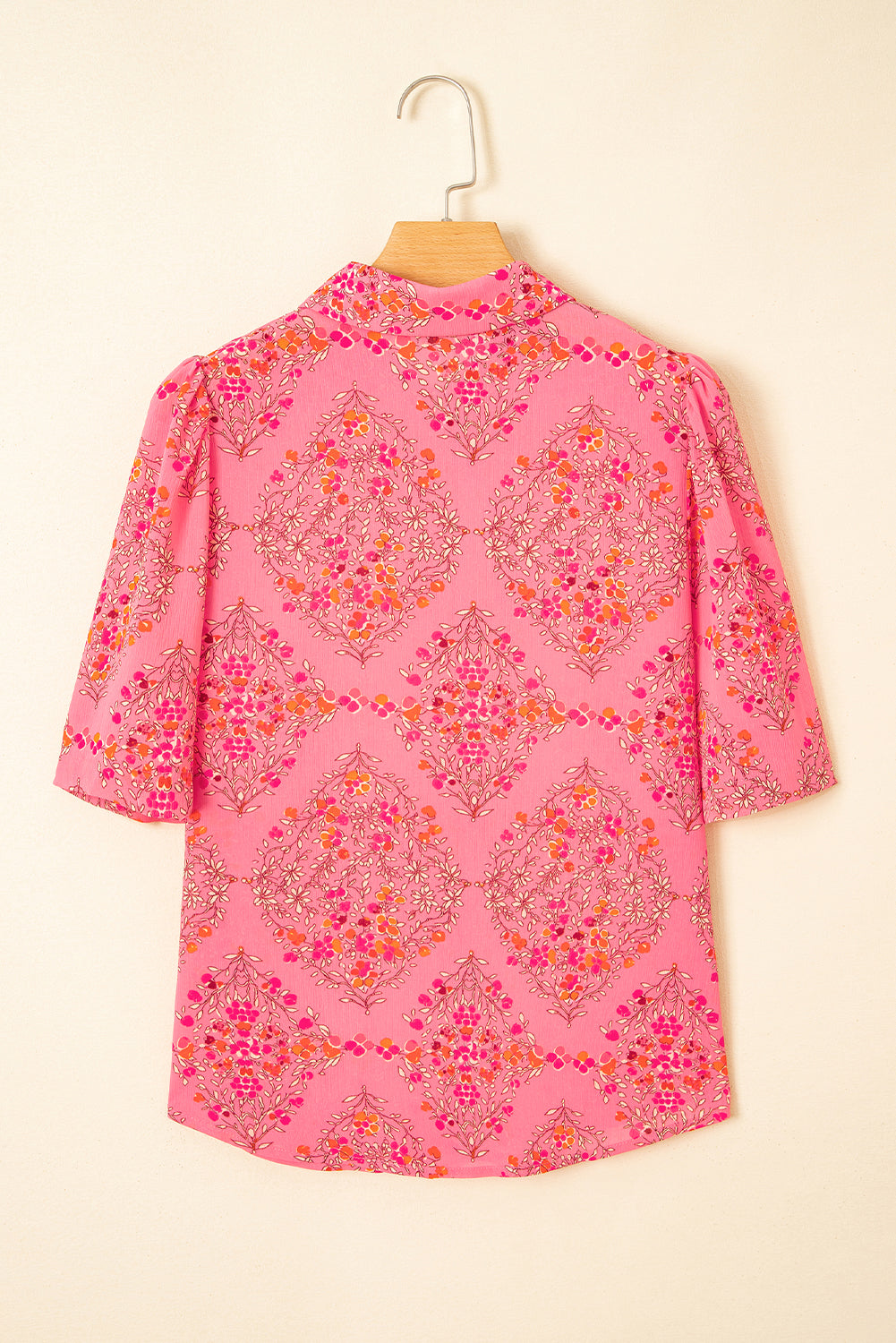 Josephine Floral Wide Short Sleeve Loose Top Threaded Pear
