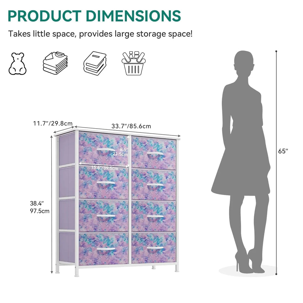 Fabric Dresser With Eight Drawers Storage Organizer - Get it from Bo