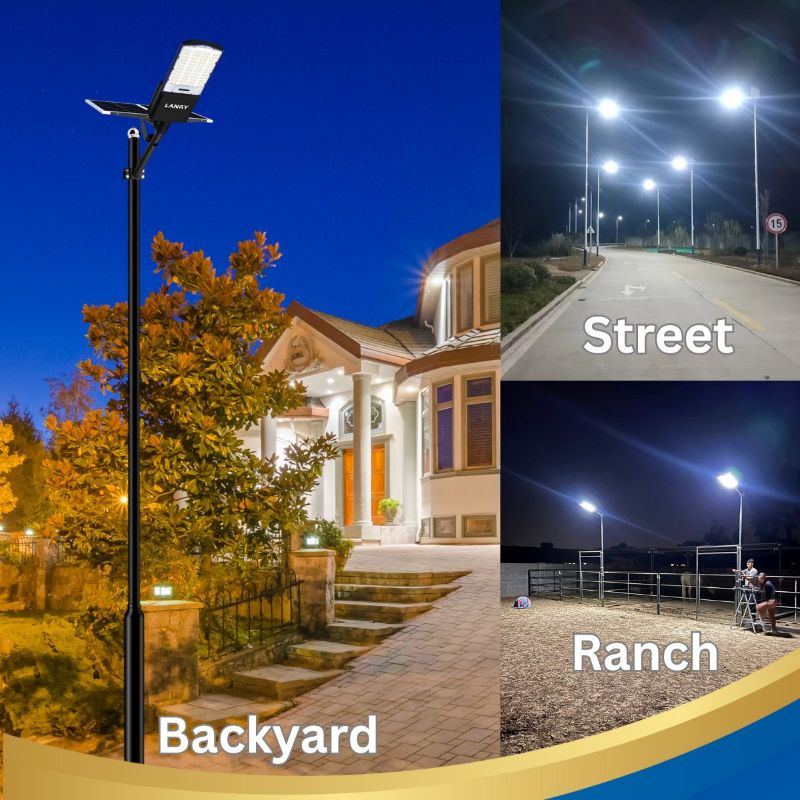 1800W solar street light with 20ft /16ft pole Langy Solar Lights