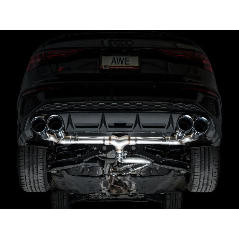 AWE 22-24 Audi 8Y S3 Track Edition Exhaust - Chrome Silver Tips NP Motorsports