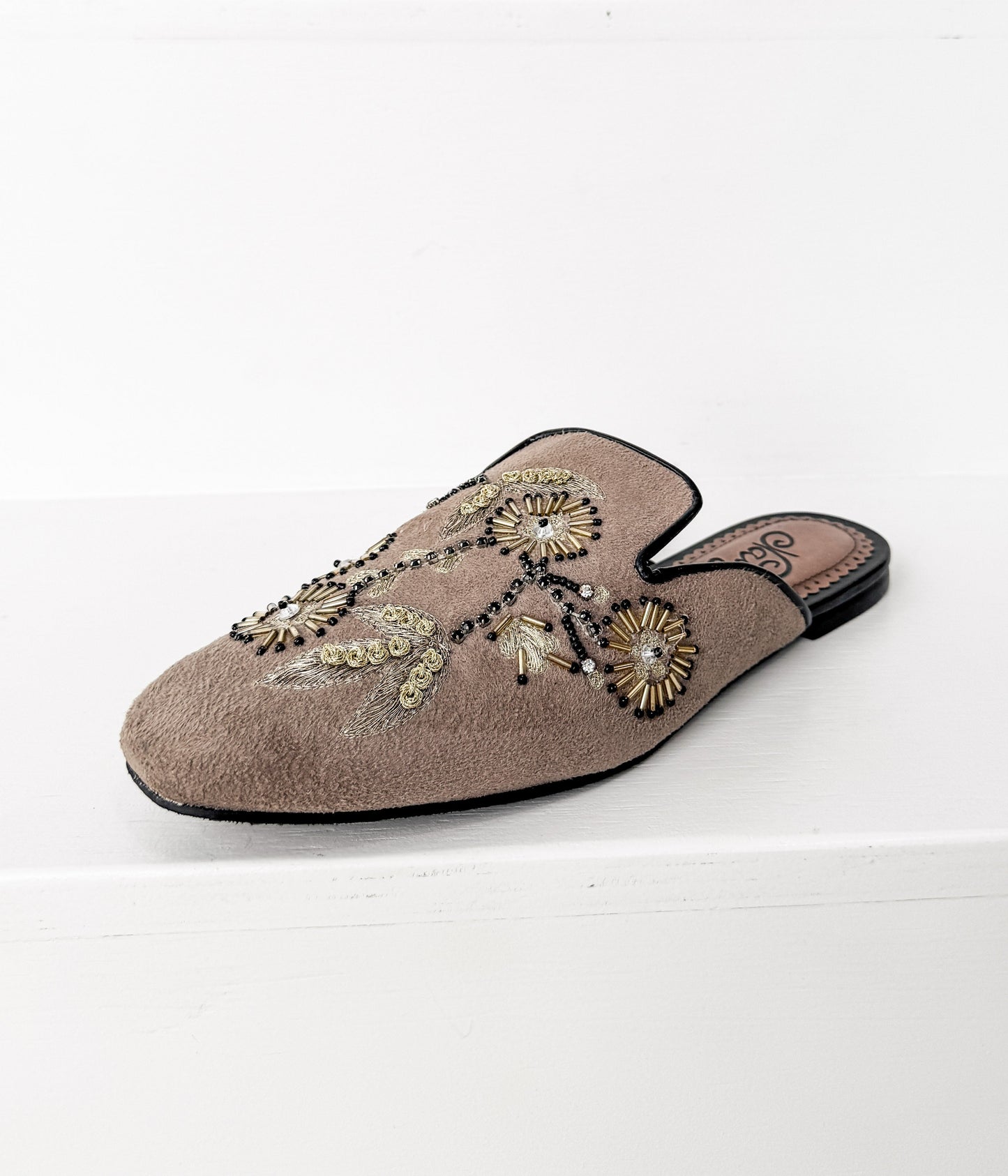 Floral Island Flats in Taupe Naughty Monkey