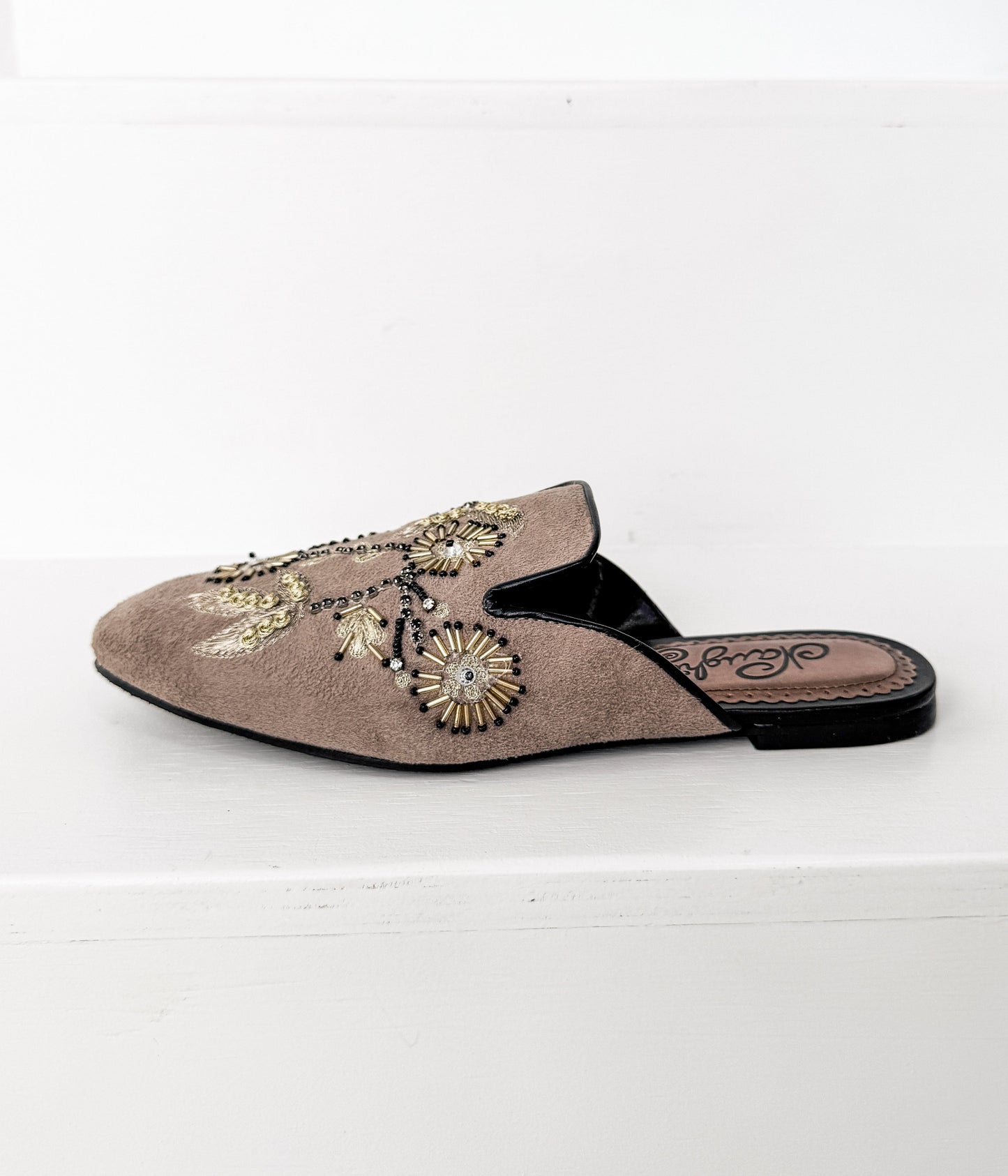 Floral Island Flats in Taupe Naughty Monkey
