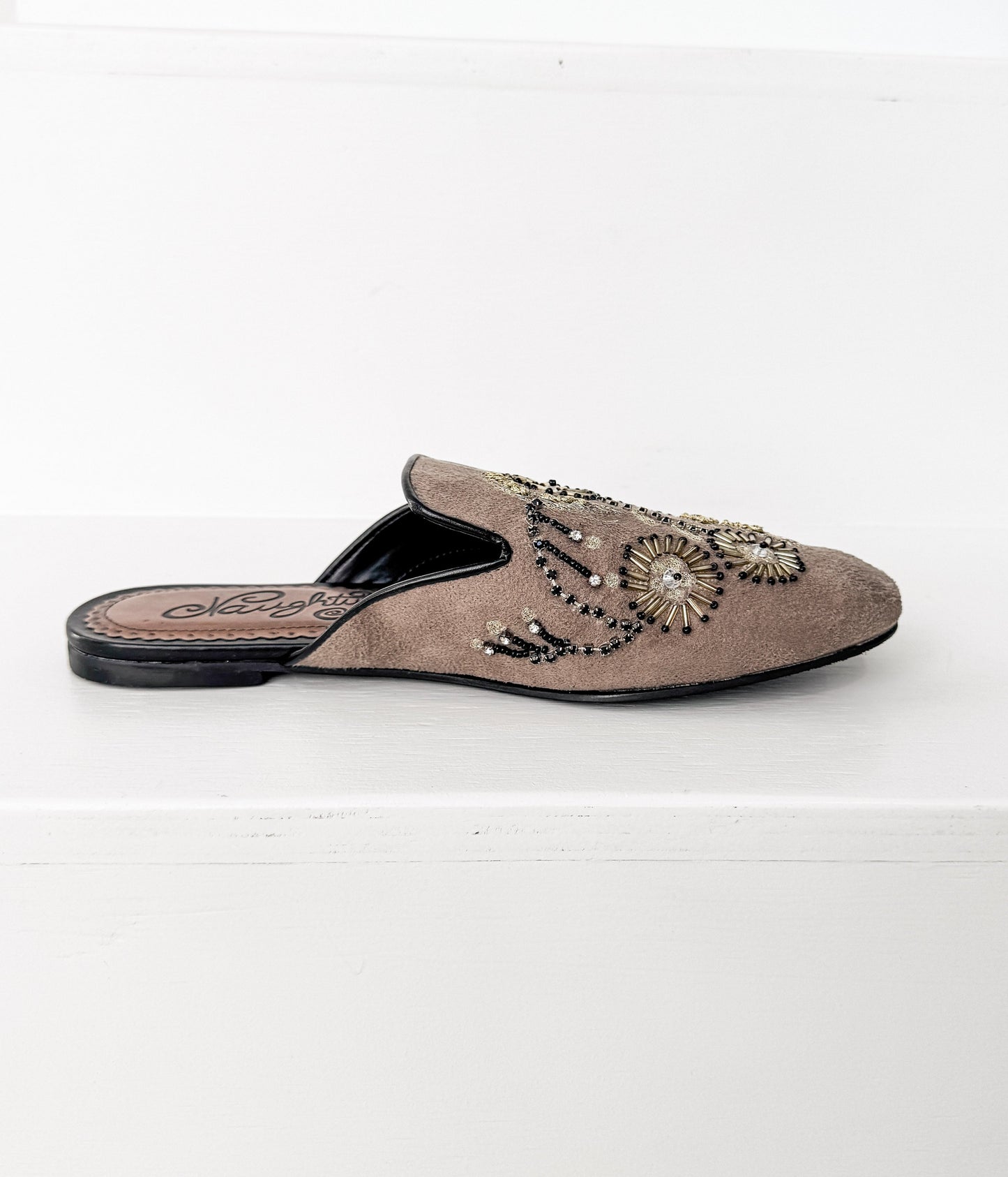 Floral Island Flats in Taupe Naughty Monkey