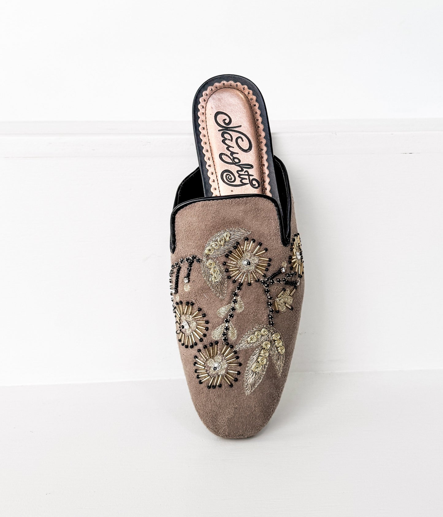 Floral Island Flats in Taupe Naughty Monkey