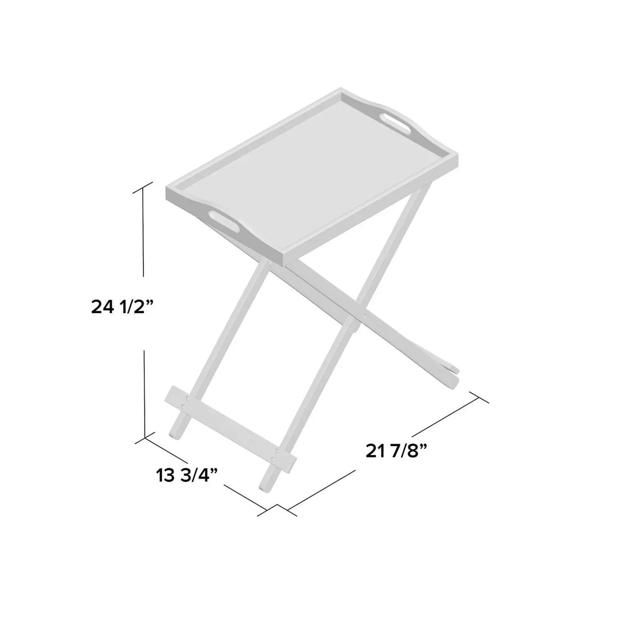 Folding TV Tray Bedside Table in White Wood Finish - Get it from Bo
