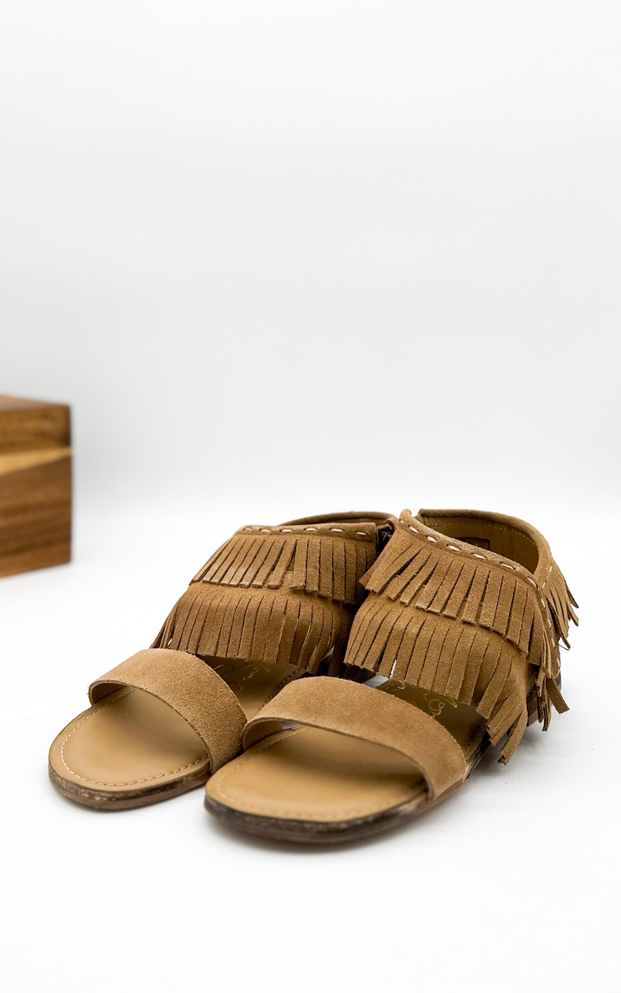 Fringe Star Sandal in Tan Naughty Monkey