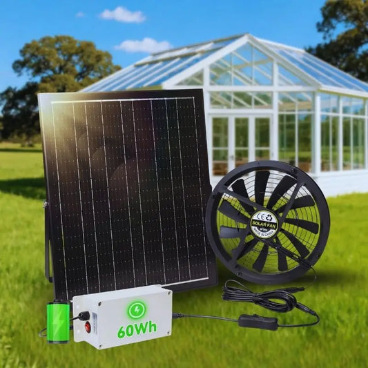 10" Solar Exhaust Intake Fan with Battery & 42W Solar Panel Langy Solar Lights
