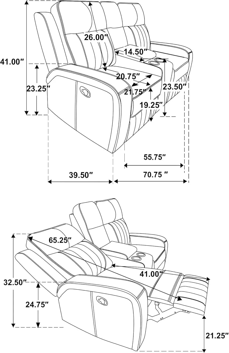 Gray Faux Leather Reclining Loveseat With Manual Recline - Get it from Bo