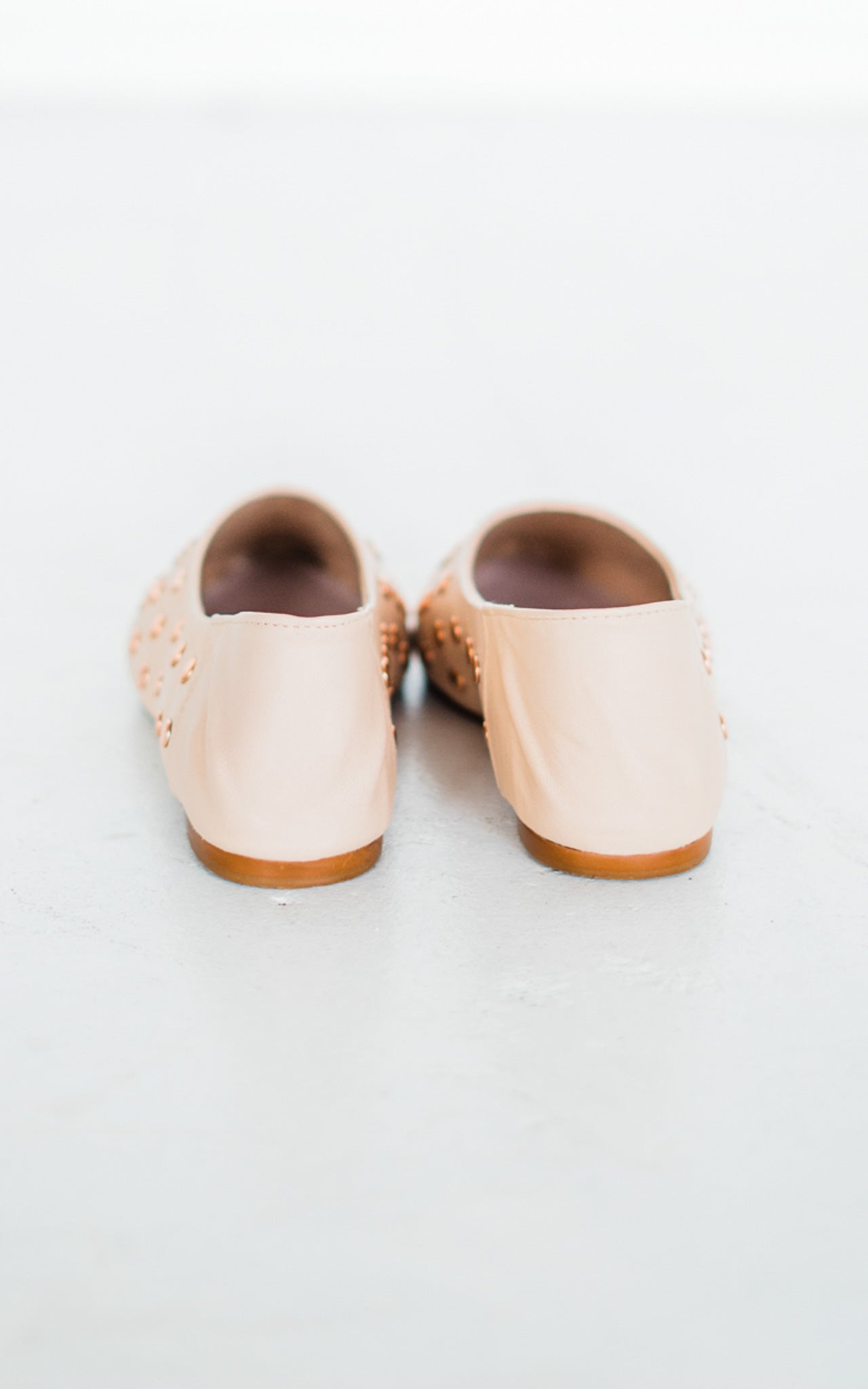 Harriette Leather Flats in Blush Naughty Monkey