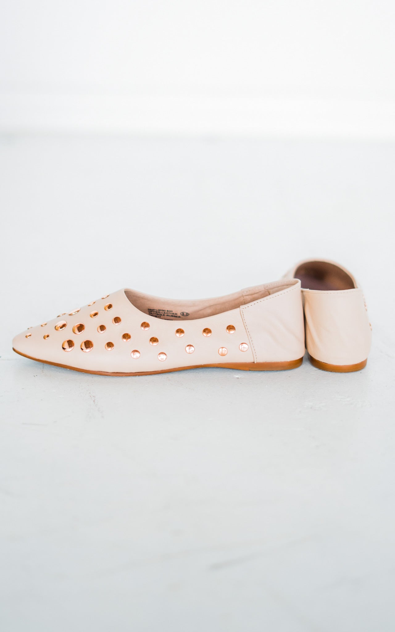 Harriette Leather Flats in Blush Naughty Monkey