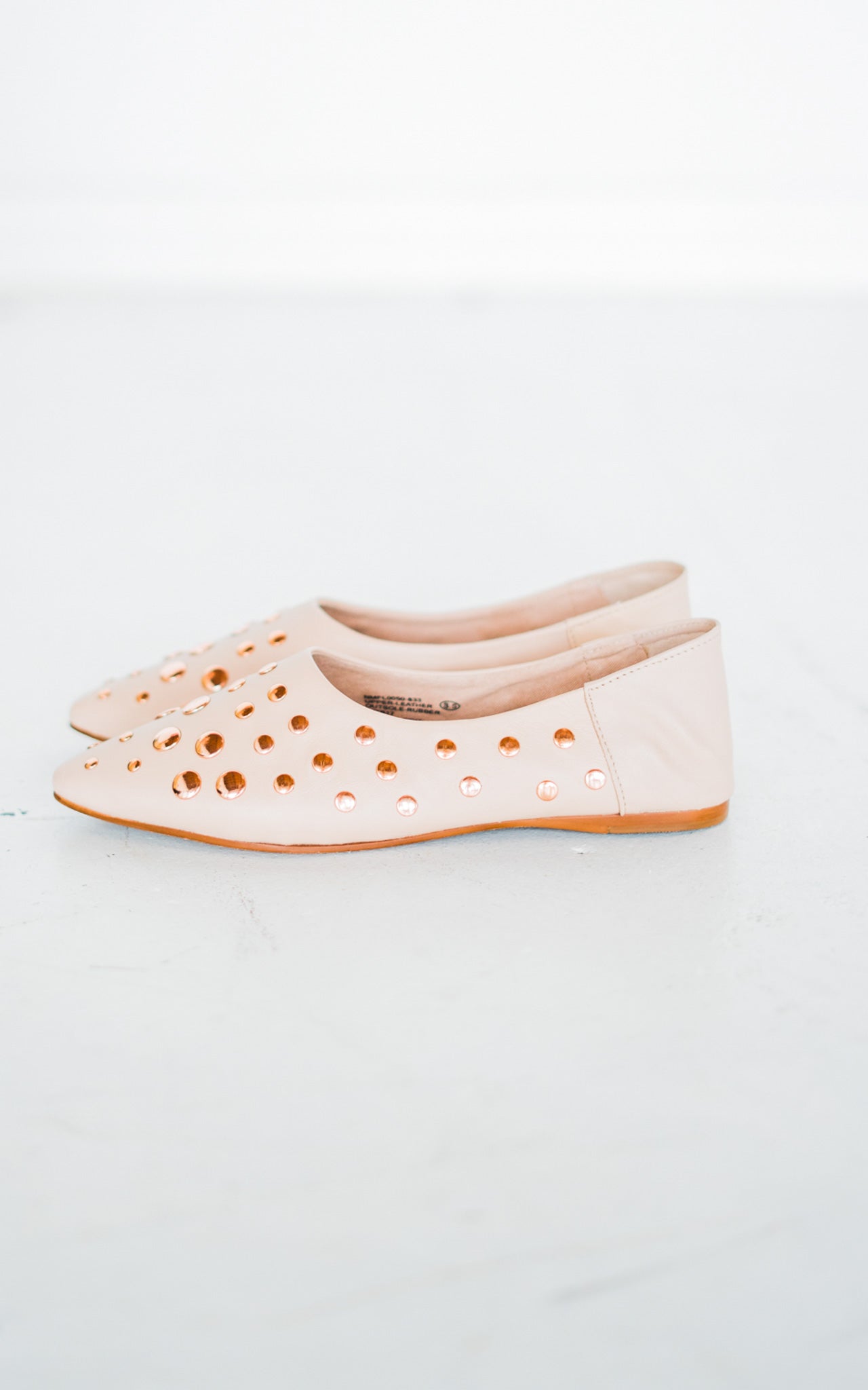 Harriette Leather Flats in Blush Naughty Monkey