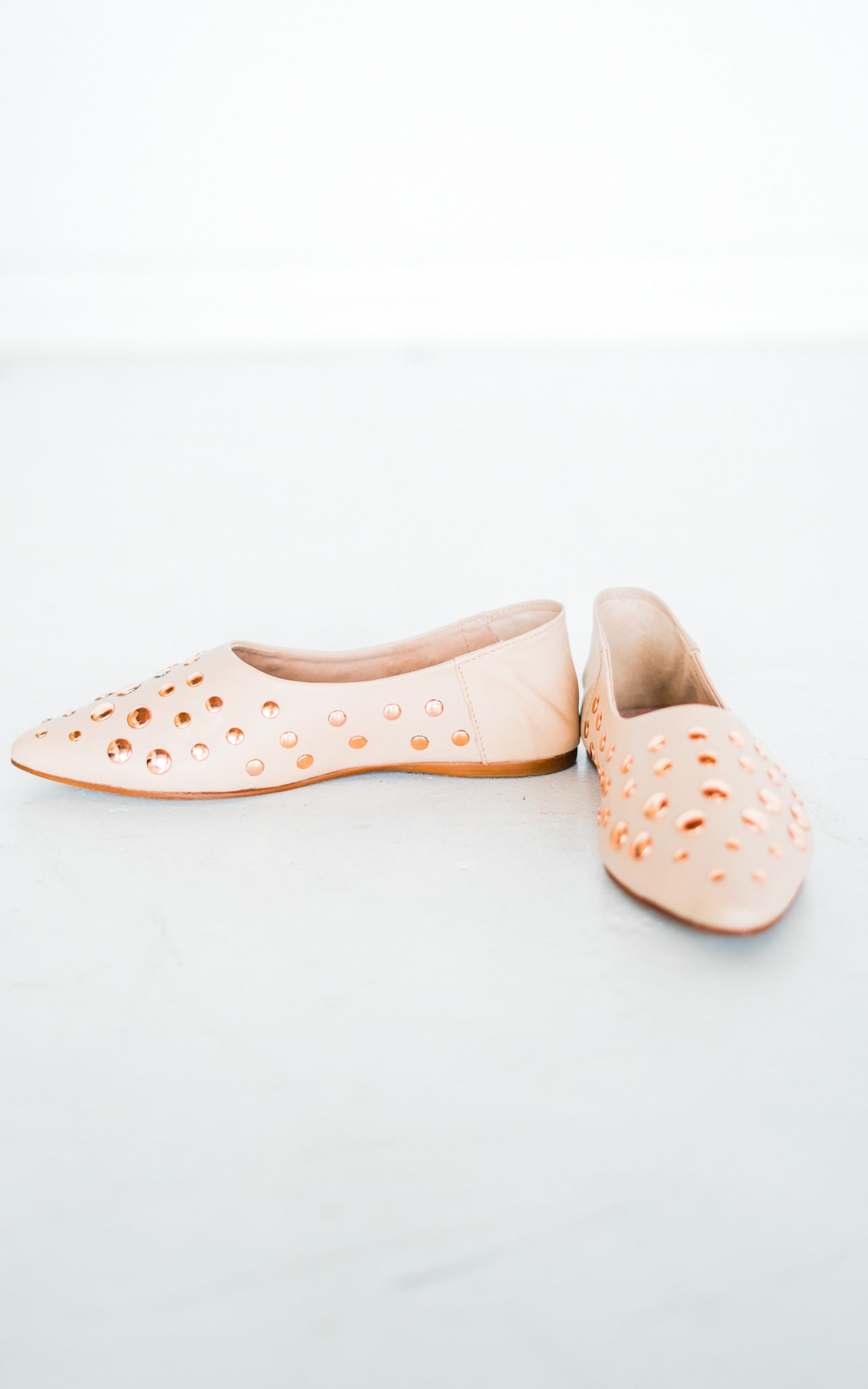 Harriette Leather Flats in Blush Naughty Monkey