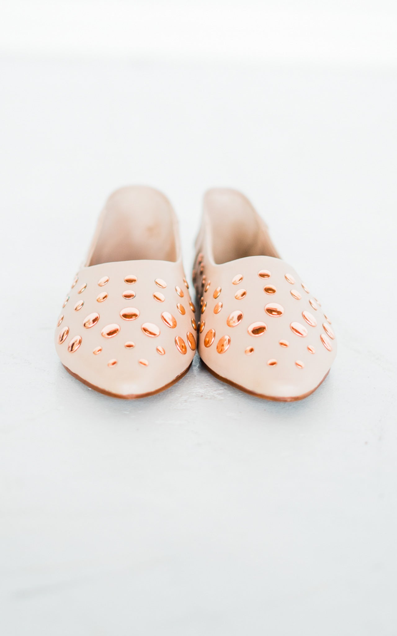 Harriette Leather Flats in Blush Naughty Monkey