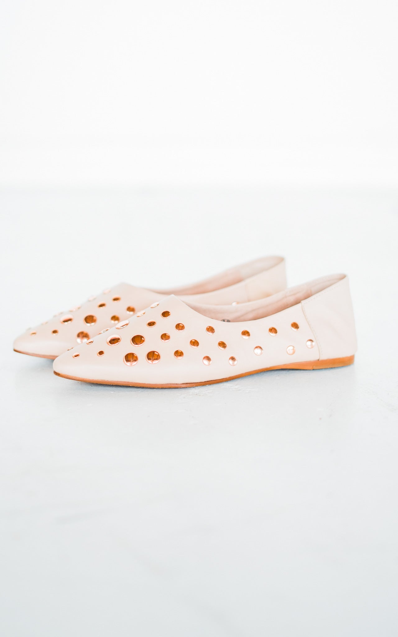 Harriette Leather Flats in Blush Naughty Monkey