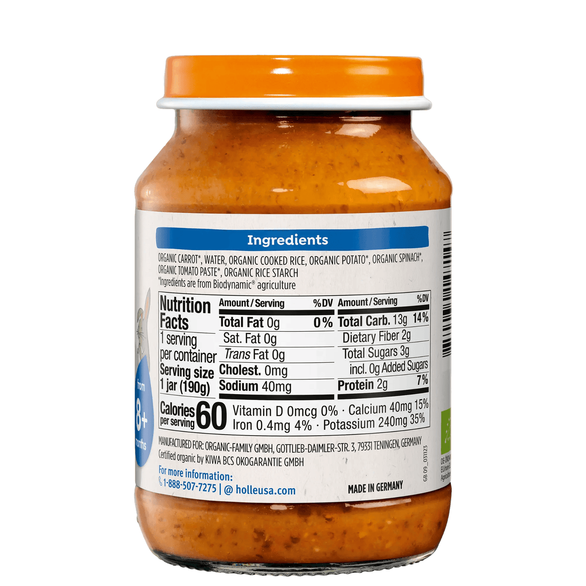 Holle Organic Baby Food Jar - Veggie Risotto - 6 Jars - Get it from Bo