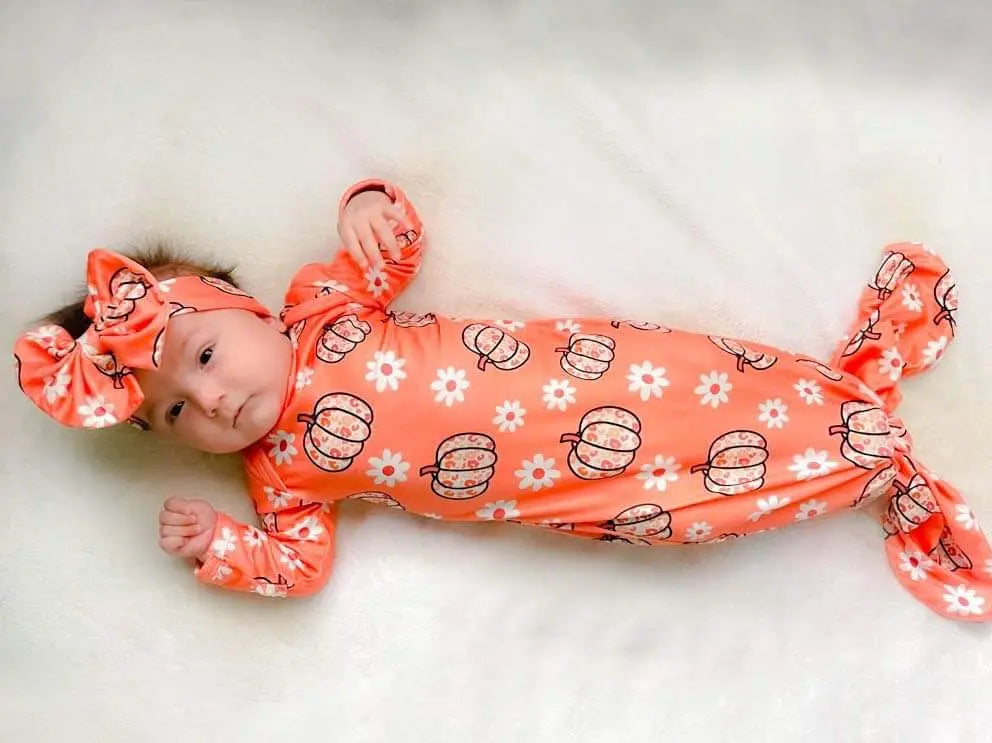 Leopard pumpkin gown and headband set - Get it from Bo