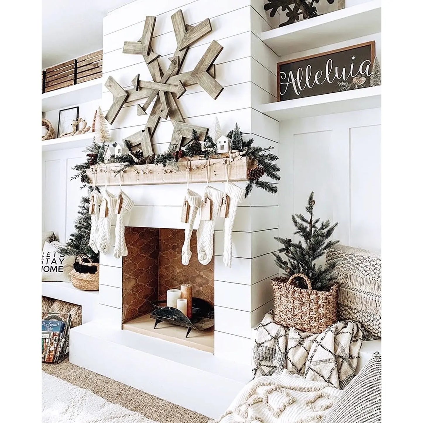 Cream Hand-Knitted Stocking Busa Designs