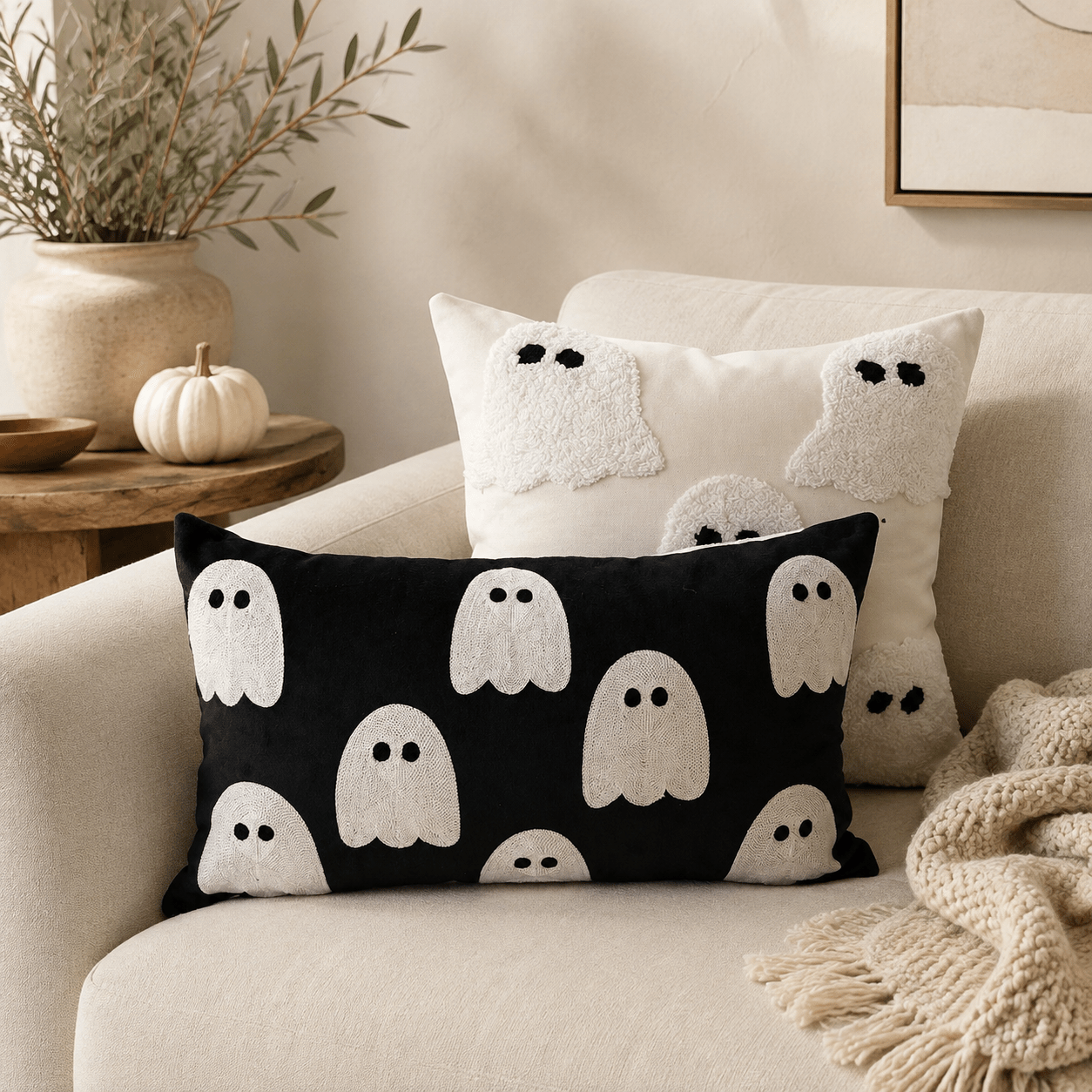 Ivory Tufted Ghost Pillow Cover - Get it from Bo