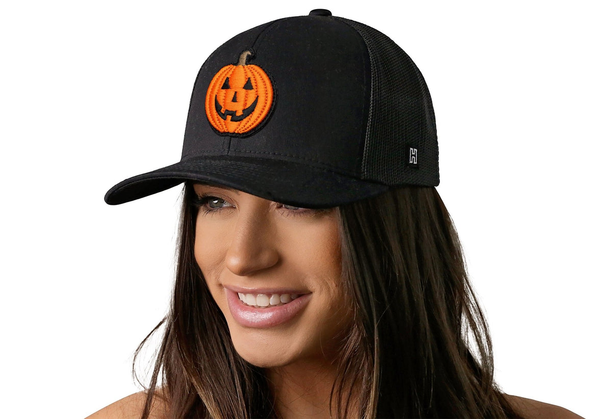 Jack-O-Lantern Trucker Hat | Halloween Snapback - Get it from Bo