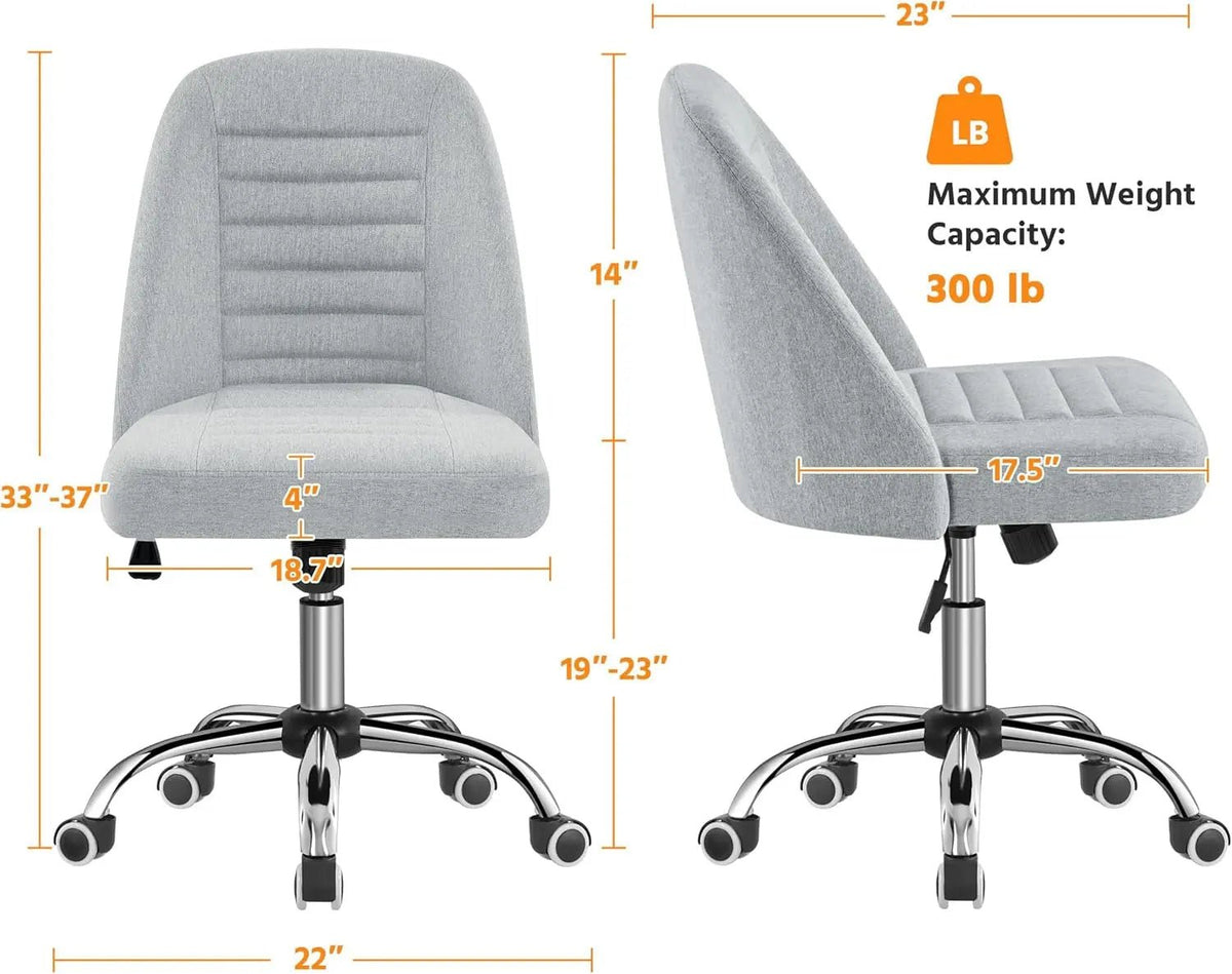 Linen Office Desk Chair With Rolling Wheels For Home Office - Get it from Bo