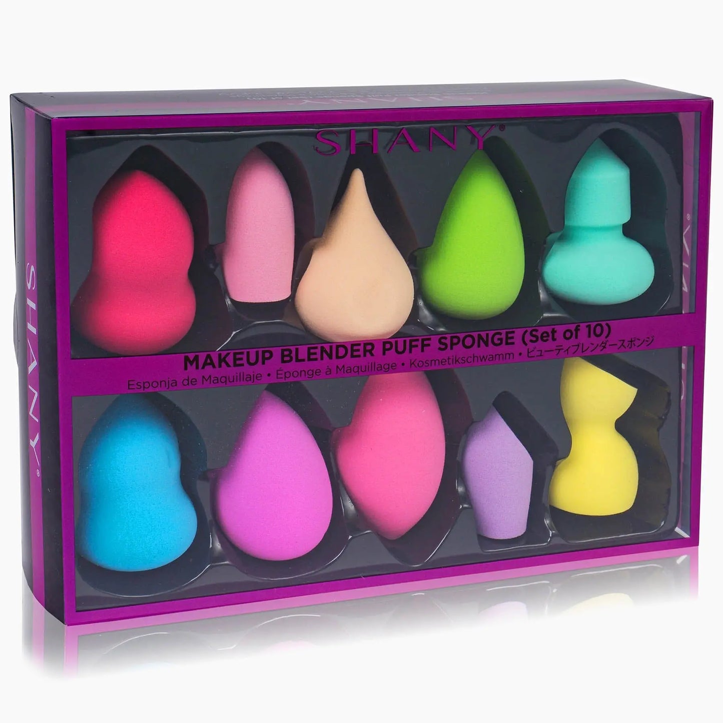 Makeup Blender Puff Sponge Set of 10 Latex-free Sponges SHANY
