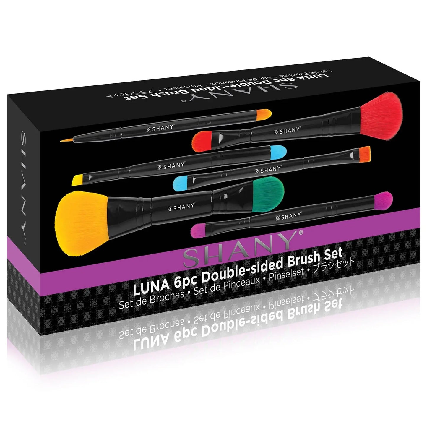 LUNA - 6 PC Double Sided Travel Makeup Brush Set with Pouch SHANY