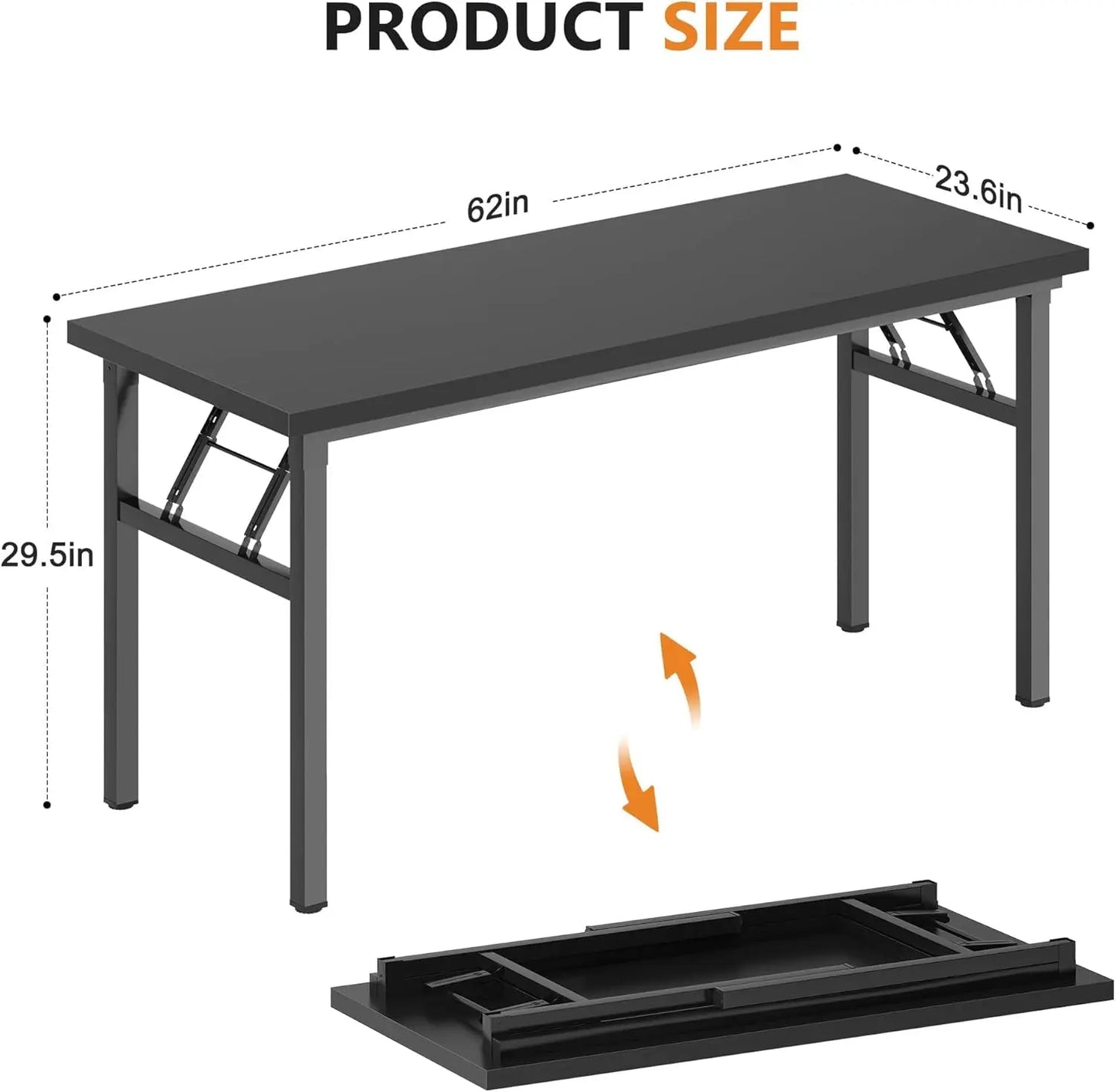 Spacious 62 Inch Office Desk with Metal Frame ShipItFurniture