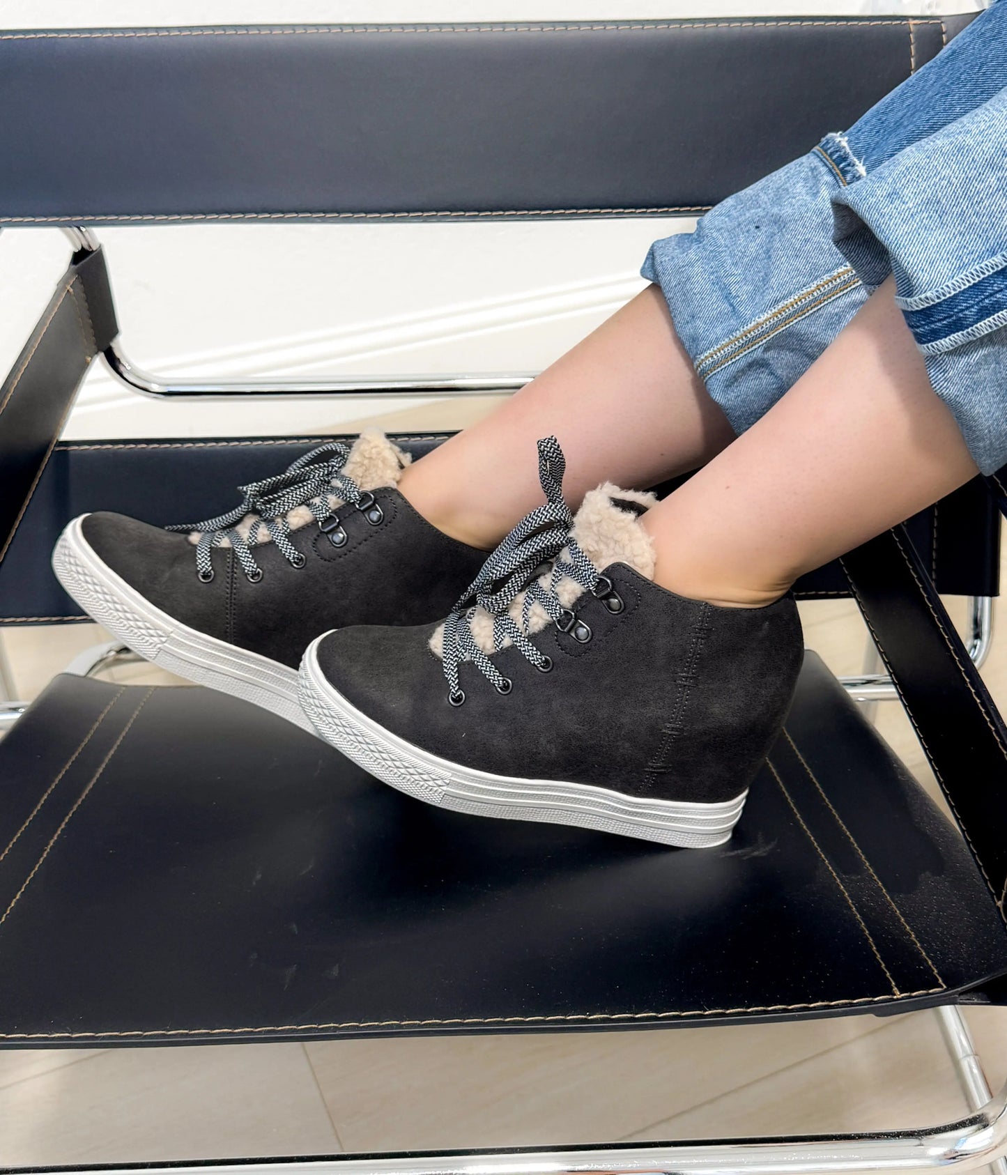Tiburon Sneaker Wedge in Grey Naughty Monkey