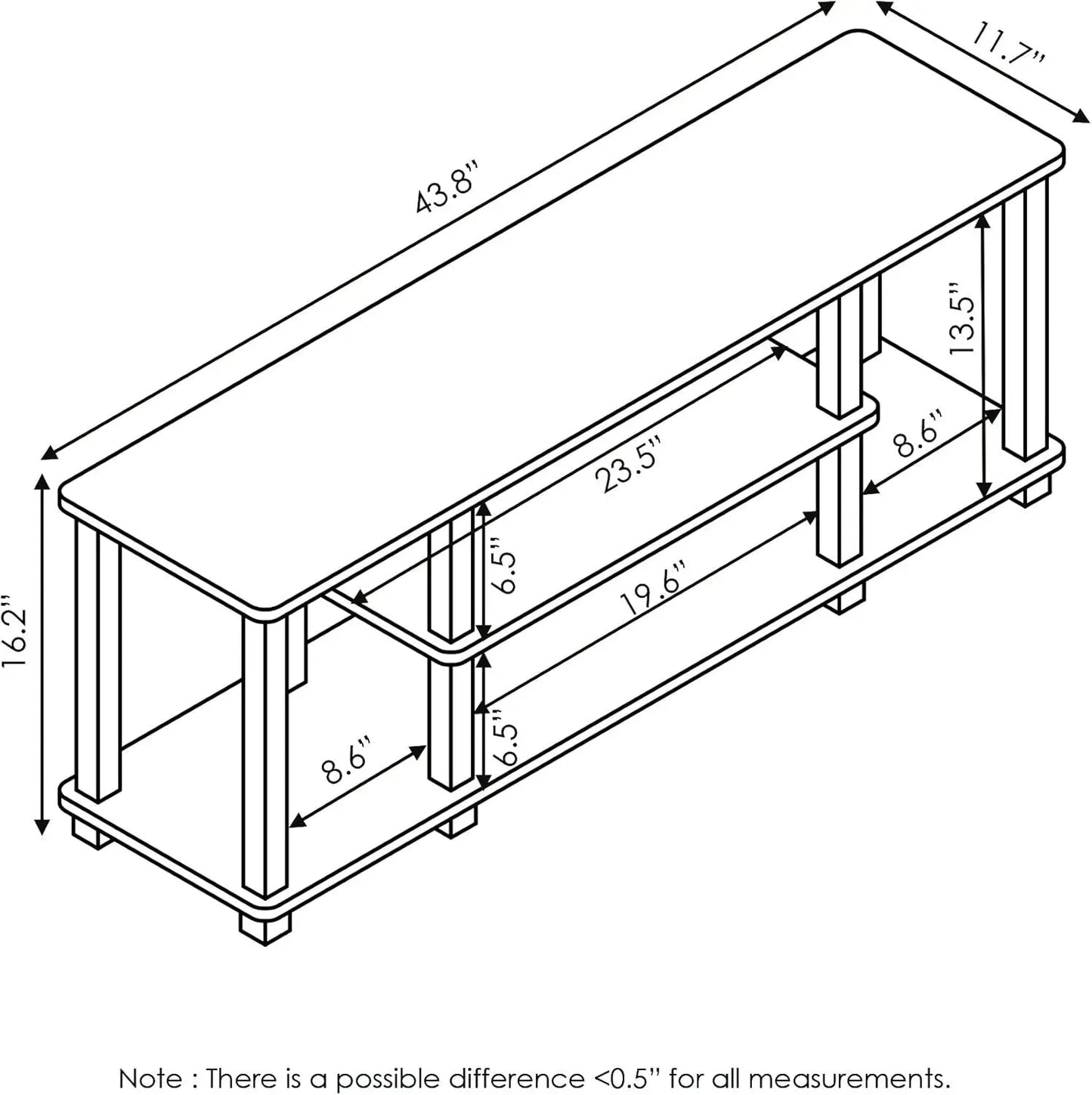 Turn-N-Tube 3-Tier TV Stand For 50-Inch TV Americano Black - Get it from Bo
