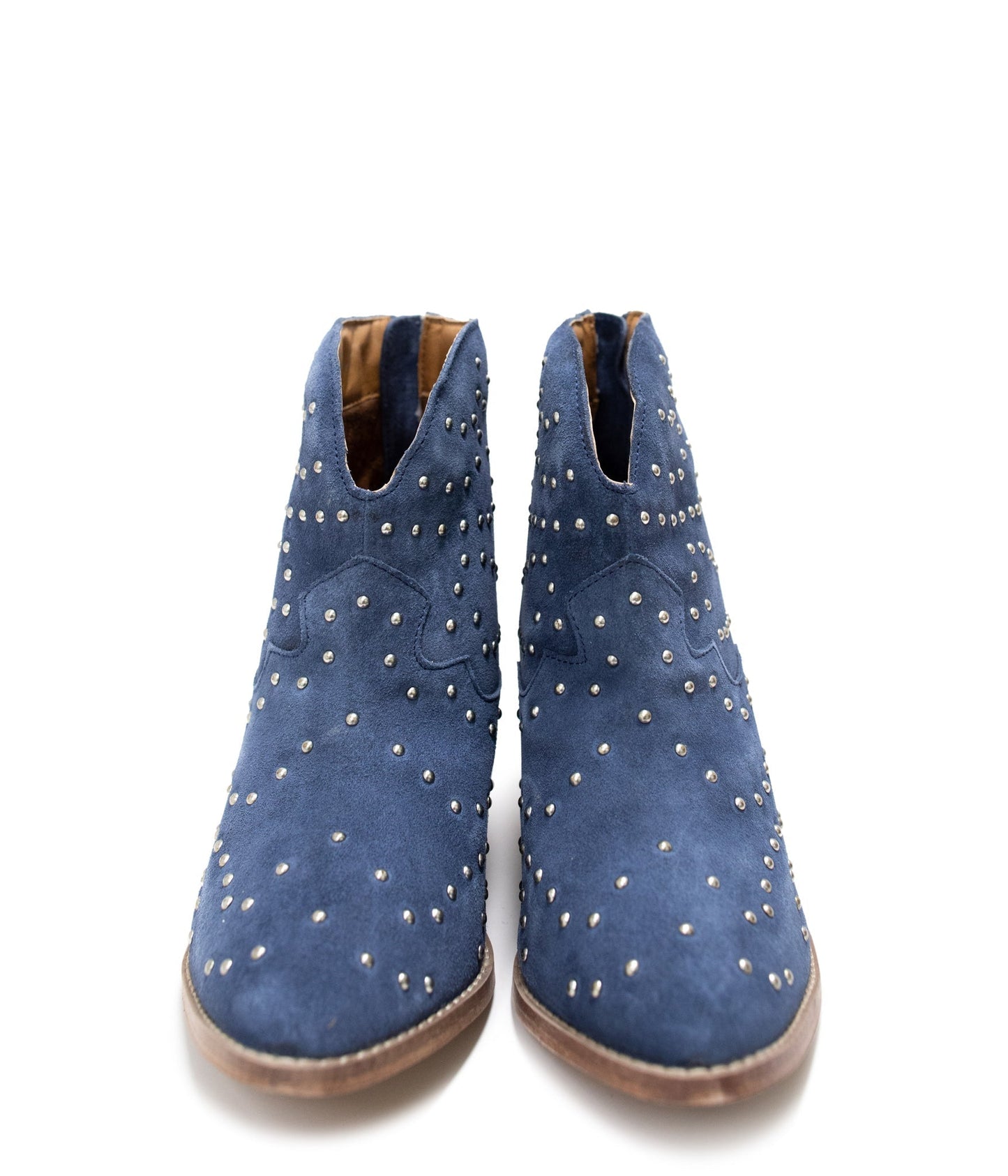 Twilight Studded Heeled Ankle Boot in Denim Naughty Monkey
