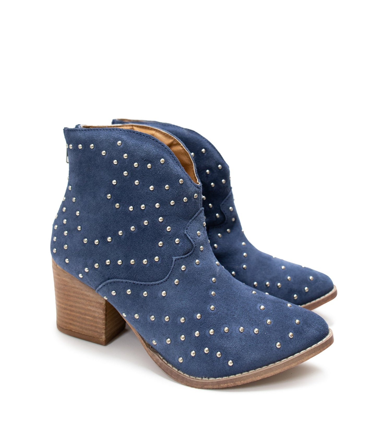 Twilight Studded Heeled Ankle Boot in Denim Naughty Monkey