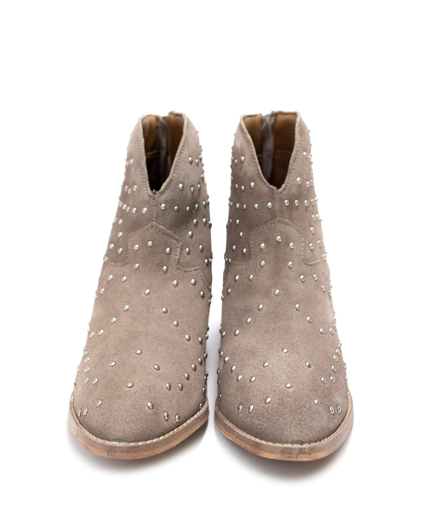 Twilight Studded Heeled Ankle Boot in Taupe Naughty Monkey