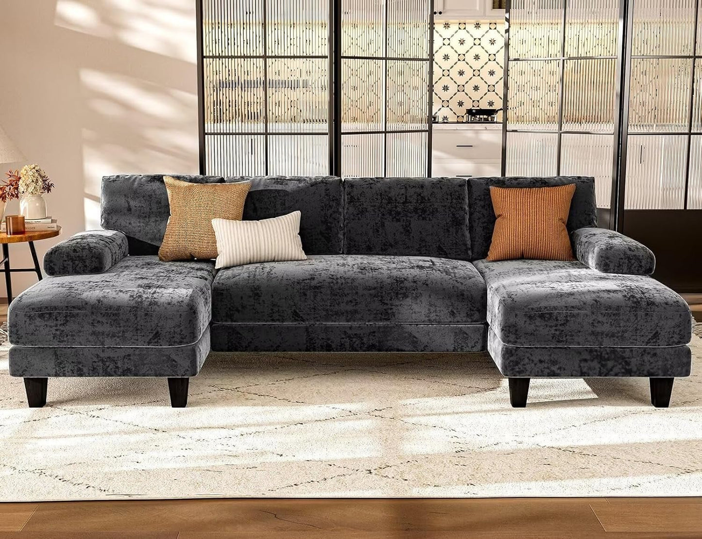 U Shaped Sectional Sofa with Double Chaise Lounge ShipItFurniture