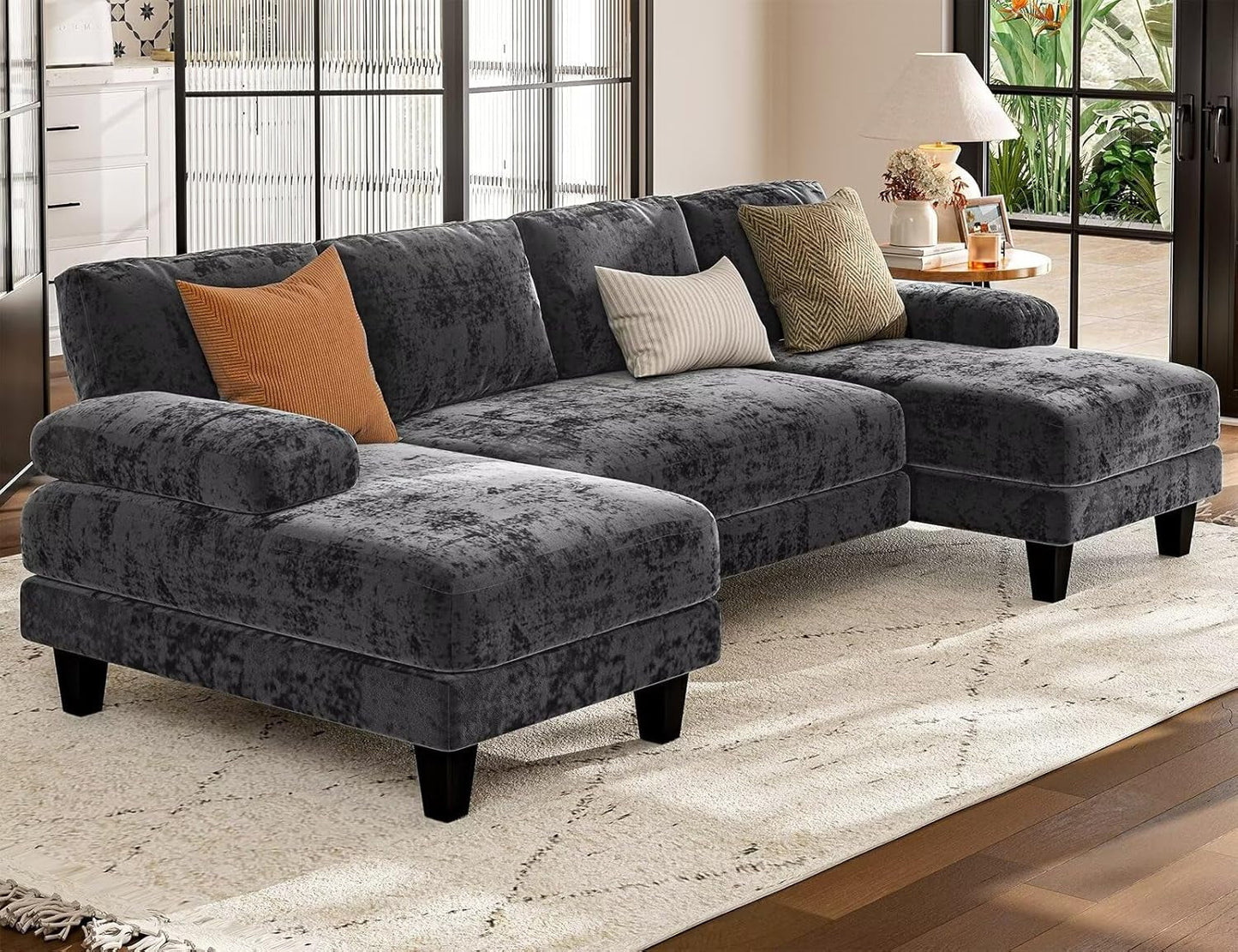 U Shaped Sectional Sofa with Double Chaise Lounge ShipItFurniture