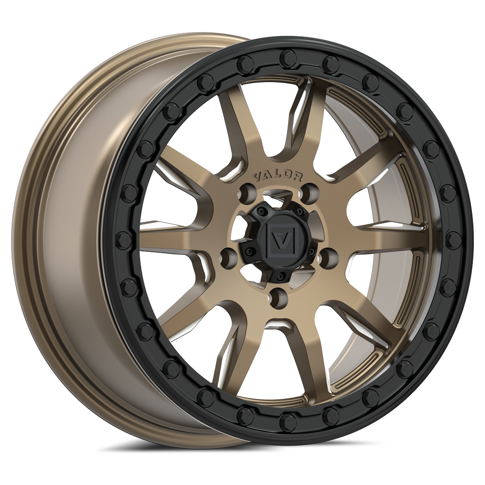 V15 Beadlock UTV Wheel Beadlock Satin Bronze Valor Offroad