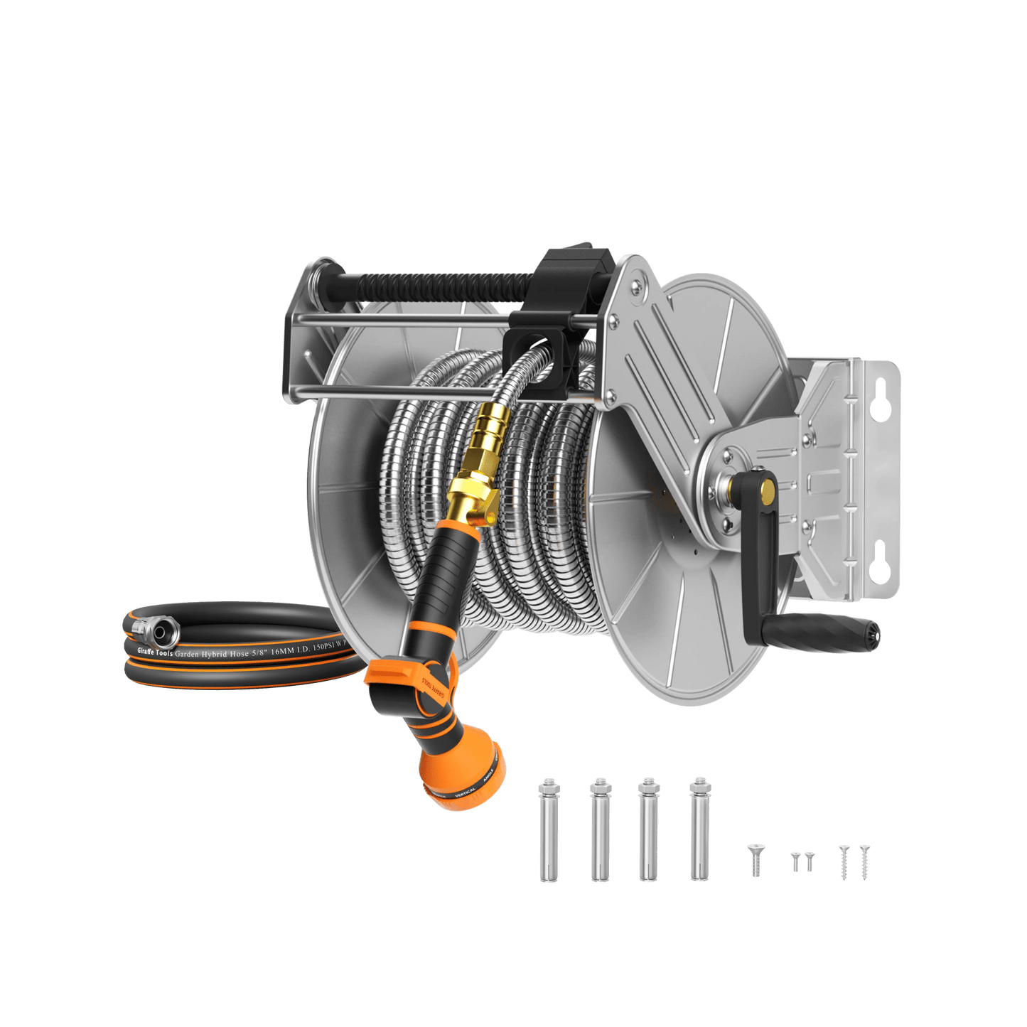 Wall Mounted Hose Reel-Stainless Steel-Heavy Duty - Get it from Bo