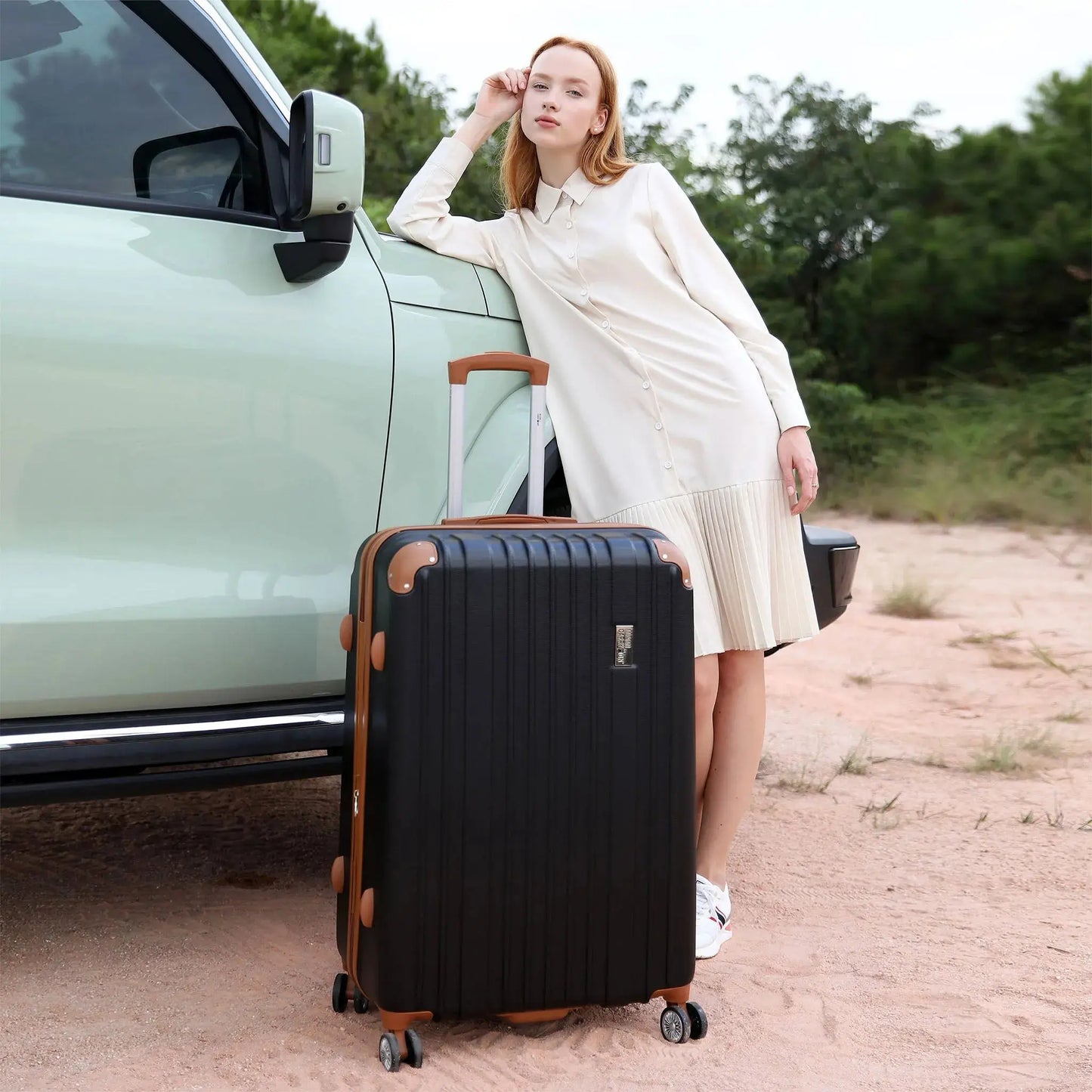 Collins 3 Piece Expandable Retro Luggage Set Travellty