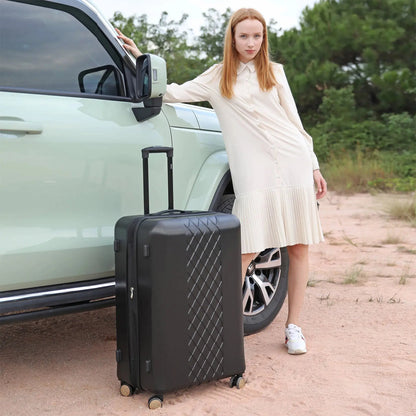 Diamond 3 Piece Expandable Chic Luggage Set Travellty