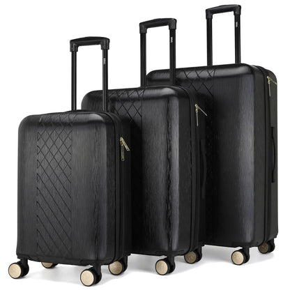 Diamond 3 Piece Expandable Chic Luggage Set Travellty