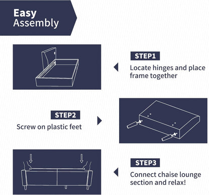 Light Grey Sectional Sofa Set With Storage Ottoman ShipItFurniture
